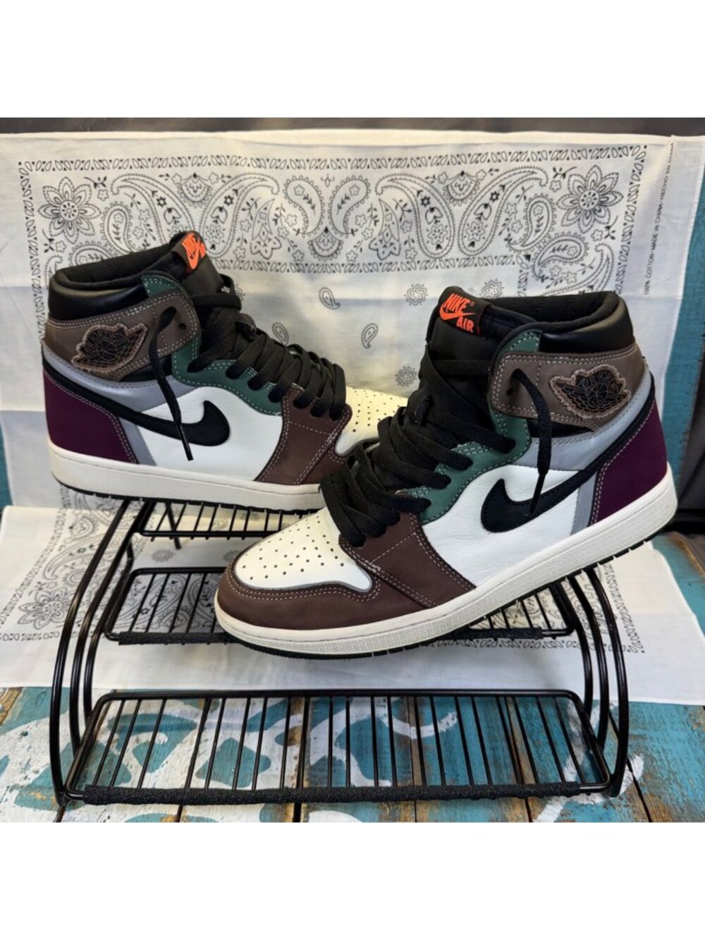Nike Air Jordan 1 Hand Crafted Multicolor High Top Sneaker DH3097-001 Mens Sz 9